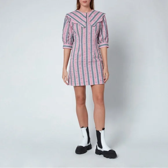 ganni dress grey Ganni // Heathered Midi Dress – VSP Consignment main image 1